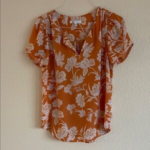 DR2 Orange and White Floral Blouse